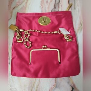 NWT Coach F12926 Amanda Satin Fold-Over Flap Clutch Shoulder Bag Y2K READ
